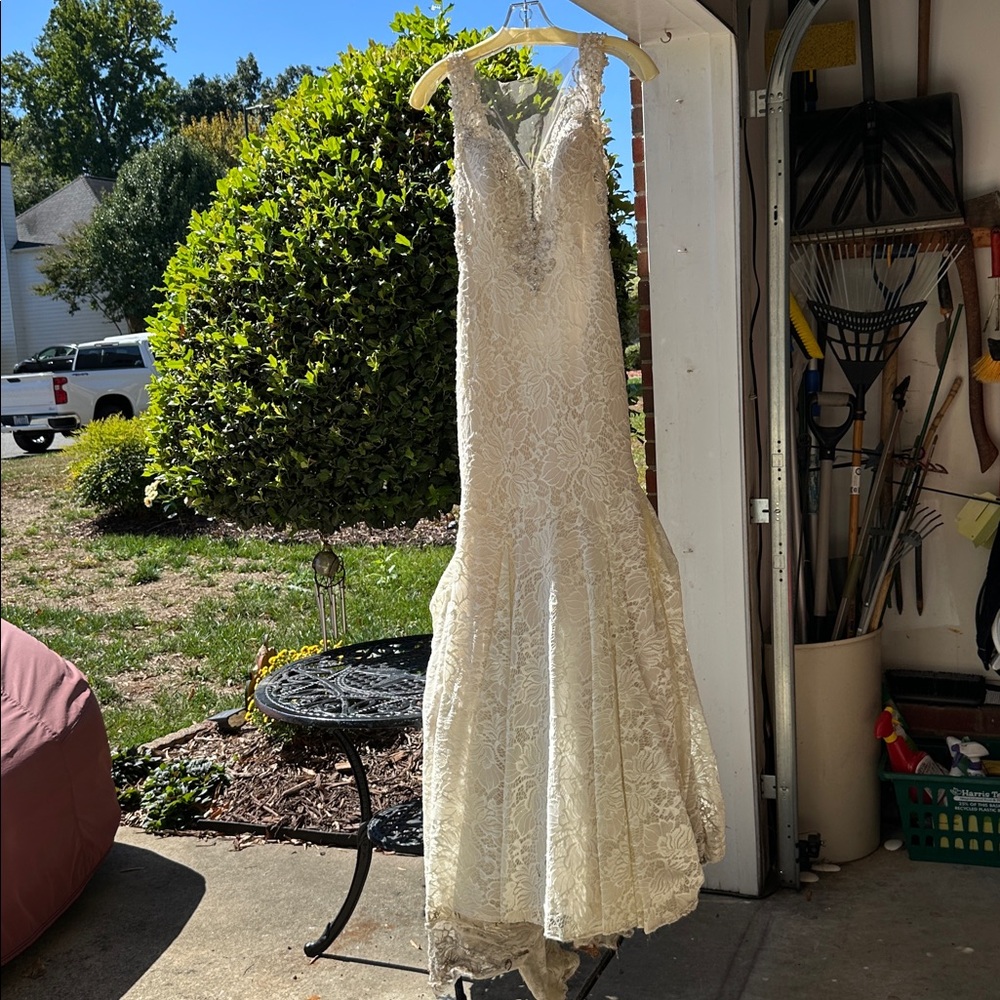 Elegant Lace Wedding Dress with Beaded Details